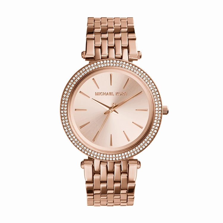 Michael Kors Darci Pave Rose Gold Tone Watch 39mm Quartz