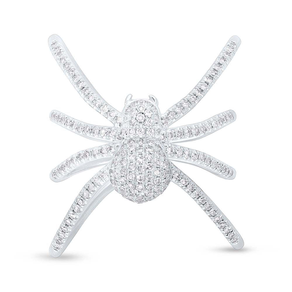 New 18KT White store Gold Genuine Austrian Crystal Multi Diamond Spider Ring