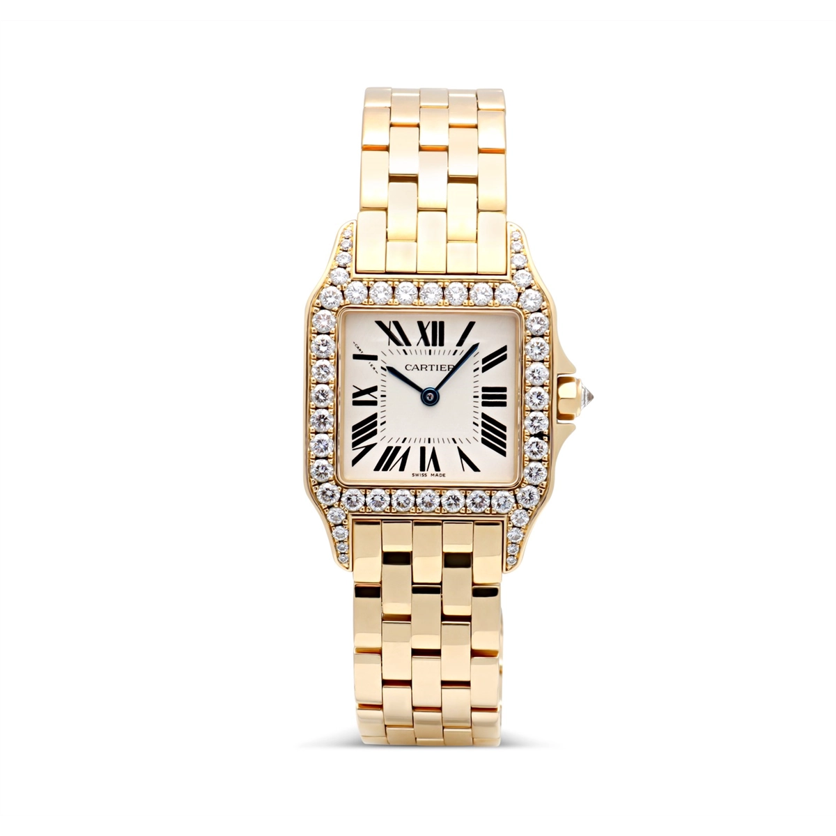 Cartier Santos Demoiselle 18K Yellow Gold Diamonds 26mm Preowned