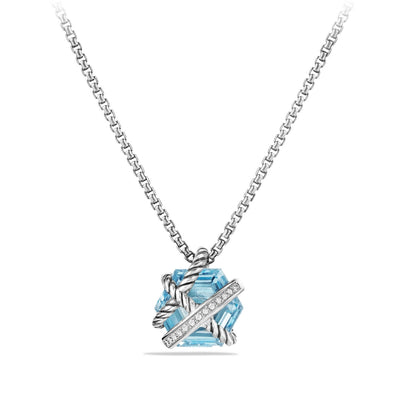 David Yurman Necklaces in Silver containing Blue topaz , Multi-gemstone, Diamond N11345DSSABTDI17