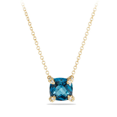 David Yurman Necklaces in Yellow Gold containing London blue topaz, Multi-gemstone, Diamond N12598D88AIBDI18