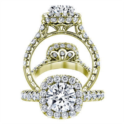 Jack Kelege Engagement Rings in Yellow Gold containing Diamond KPR649-Y