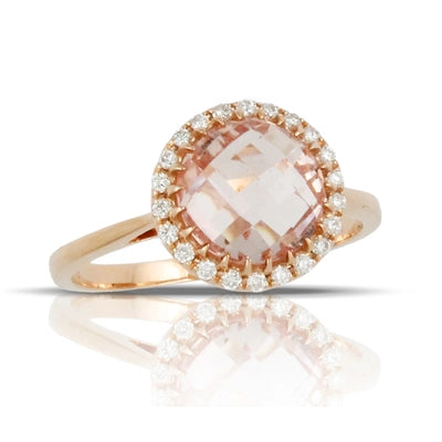 Doves Rings in Rose Gold containing Multi-gemstone, Diamond, Morganite LB207MG