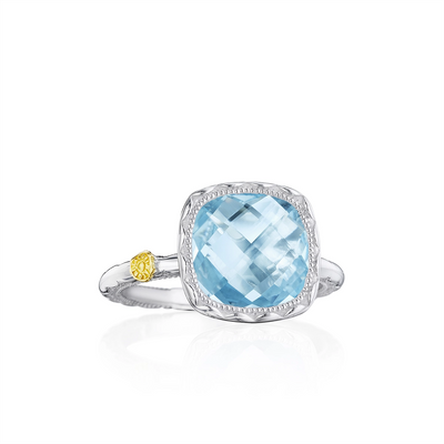 Tacori Rings in Mixed Metals containing Blue topaz  SR23102