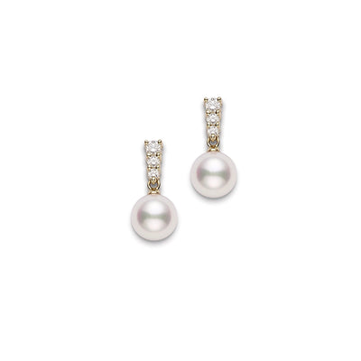 Mikimoto Earrings in Yellow Gold containing Multi-gemstone, Diamond, Pearl PEA642DK