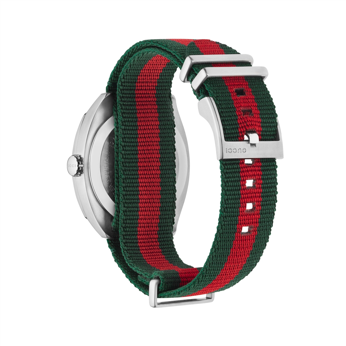 Gucci Watch Black Dial Green Red Strap 41mm Quartz