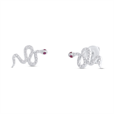 Earrings Earrings in White Gold containing Multi-gemstone, Diamond, Ruby 389425