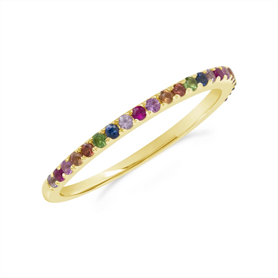 Wedding Bands Rings in Yellow Gold containing Other, Multi-gemstone 389444