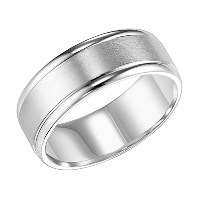 Mens Bands Wedding Rings in White Gold 393478