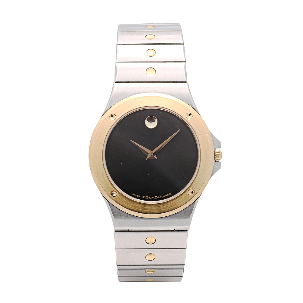 Movado Museum Sports Edition Two Tone Black Dial 36mm Quartz Preowned Sold As Is