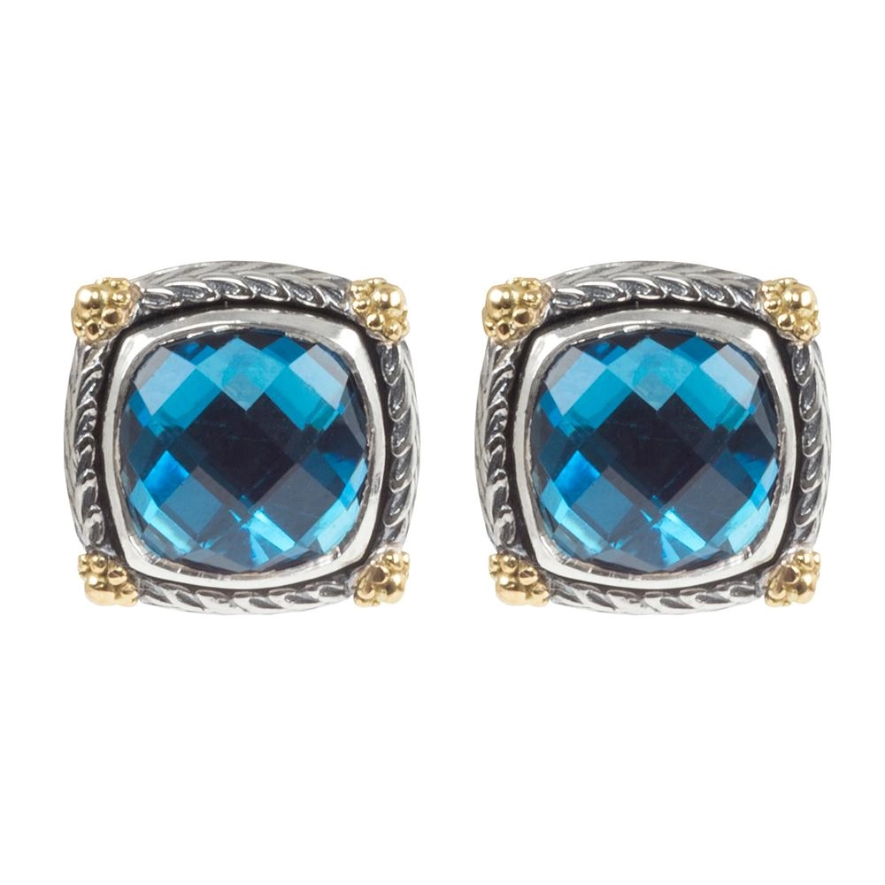 Konstantino Delos Silver and 18K Gold London Blue Topaz Earrings ...