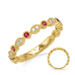 csv_image Rings Ring in Yellow Gold containing Multi-gemstone, Diamond, Ruby 410102