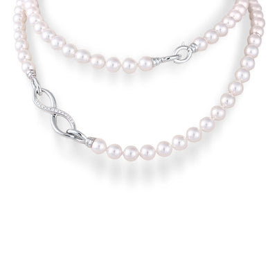 Mikimoto Necklaces in White Gold containing Multi-gemstone, Diamond, Pearl MNQ10021ADXW