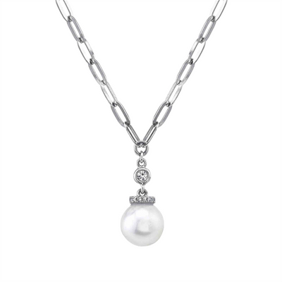 Necklaces Necklaces in White Gold containing Multi-gemstone, Diamond, Pearl 412048