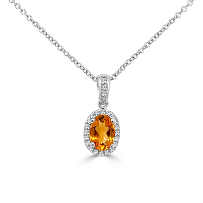 Pendants Necklaces in White Gold containing Citrine, Multi-gemstone, Diamond 417952