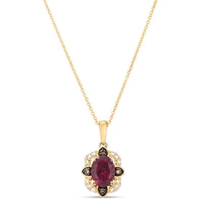 Le Vian Necklaces in Yellow Gold containing Garnet, Multi-gemstone, Diamond TRTV-374A