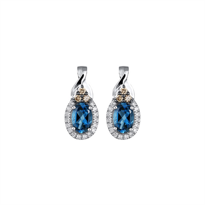 Le Vian Earrings in White Gold containing Blue topaz , Multi-gemstone, Diamond WJBO-44WG