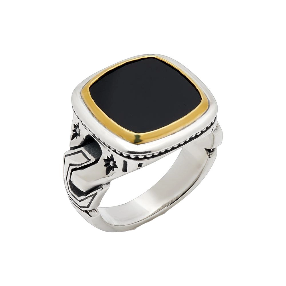 Konstantino Mens Orion Silver and Bronze Eos Onyx Ring – Meierotto Jewelers