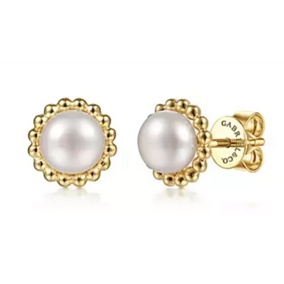 Gabriel & Co Earrings in Yellow Gold containing Pearl EG14019Y4JPL