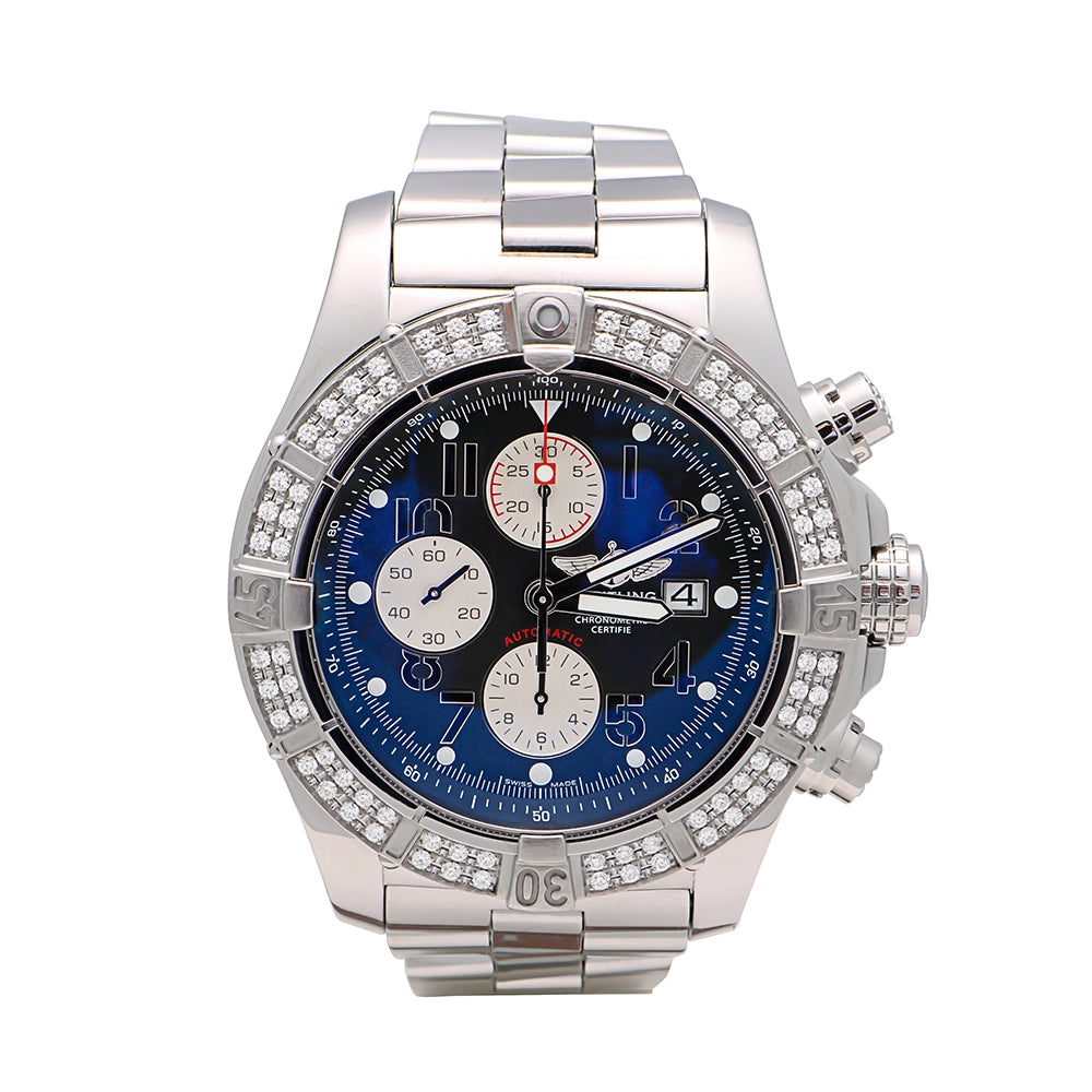 Breitling super avenger 2 diamond bezel sale