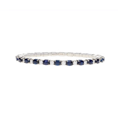 Extensible Bracelets in White Gold containing Multi-gemstone, Diamond, Sapphire 421038