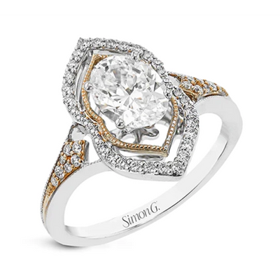 Simon G Engagement Rings in Mixed Metals containing Diamond LR2930