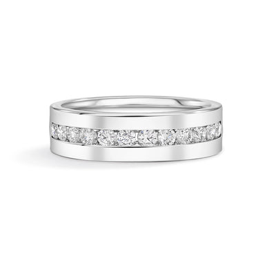 Mens Bands Wedding Rings in White Gold containing Diamond 5544DWM4WQA11