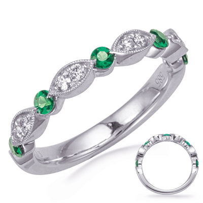 Rings Wedding Rings in White Gold containing Multi-gemstone, Diamond, Emerald 422978