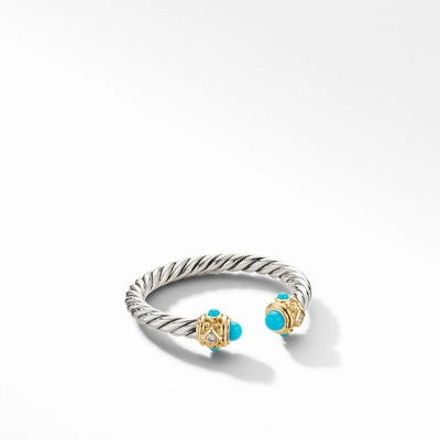 David Yurman Rings in Mixed Metals containing Multi-gemstone, Diamond, Turquoise R14434DS4DTQDI65