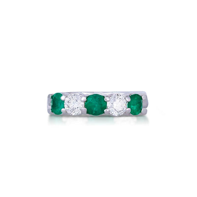 Wedding Bands Wedding Rings in White Gold containing Multi-gemstone, Diamond, Emerald 423282