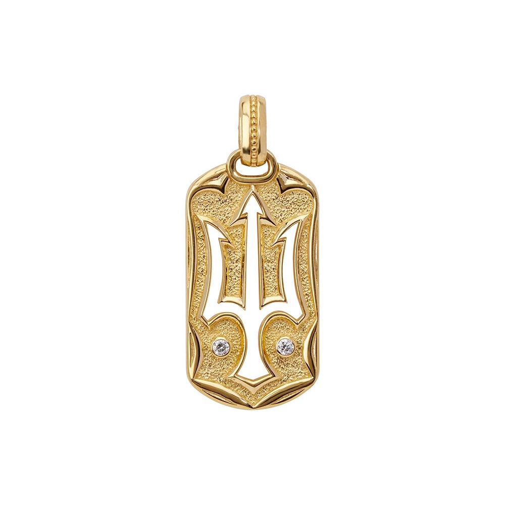 Konstantino Mens Kavafi 18K Yellow Gold Diamond Triton Pendant ...