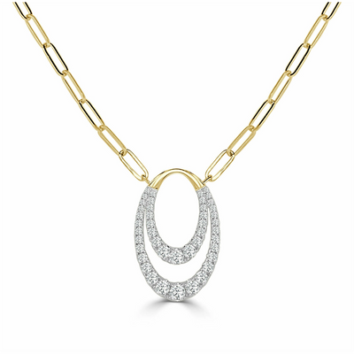 Frederic Sage Necklaces in Mixed Metals containing Diamond P3278PC-4-YW