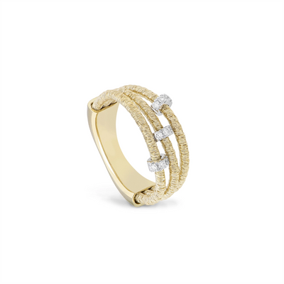 Piero Milano Rings in Mixed Metals containing Diamond M5101AB3