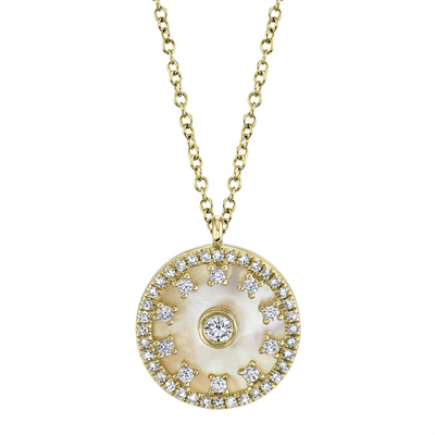 Necklaces Necklaces in Yellow Gold containing Mother of pearl, Multi-gemstone, Diamond 427640