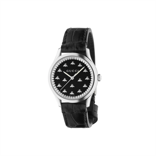 Gucci G-Chrono XL Watch Yellow/Black PVD Leather 44mm Quartz