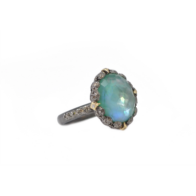 Armenta Rings in Mixed Metals containing Multi-gemstone, Diamond, Emerald 20508