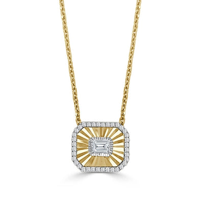 Frederic Sage Necklaces in Mixed Metals containing Diamond P3932-4-YW