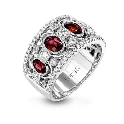 Simon G Rings in White Gold containing Multi-gemstone, Diamond, Ruby LP2040-A-RU