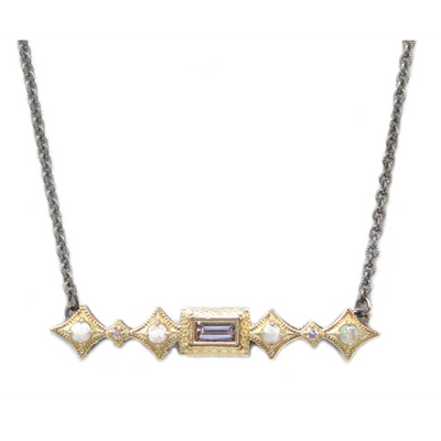 Armenta Necklaces in Mixed Metals containing Opal, Multi-gemstone, Diamond, Morganite 20548