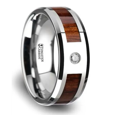 Mens Bands Wedding Rings in Alternative Metals containing Diamond W3753-TCKW-8MM-11.5