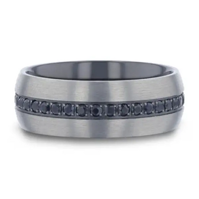 Mens Bands Wedding Rings in Alternative Metals containing Other TGBI-7050-8MM-9.5