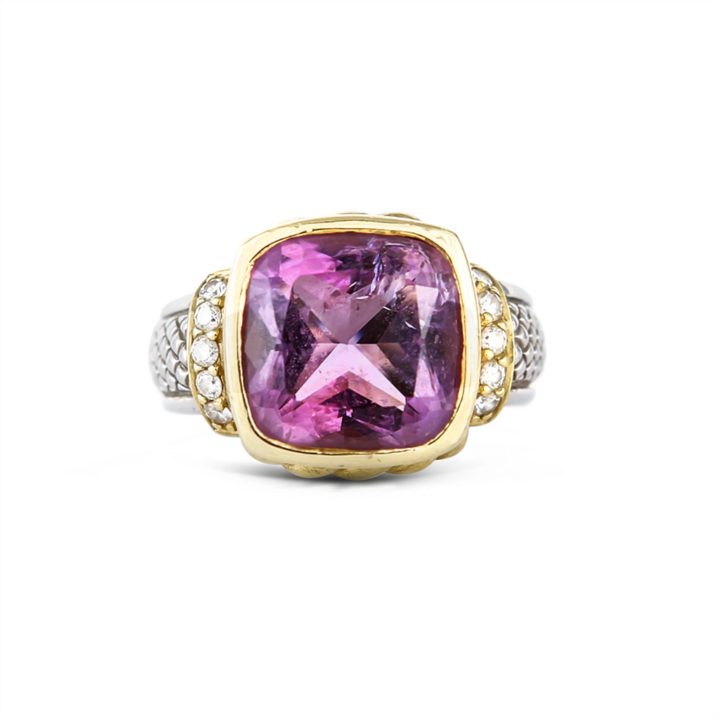 Judith Ripka Silver Amethyst & Diamonique ring deals size 5