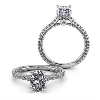 Verragio Engagement Rings in White Gold containing Diamond V-992OV-1.3