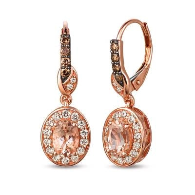 Le Vian Earrings in Rose Gold containing Multi-gemstone, Diamond, Morganite BVDD-5