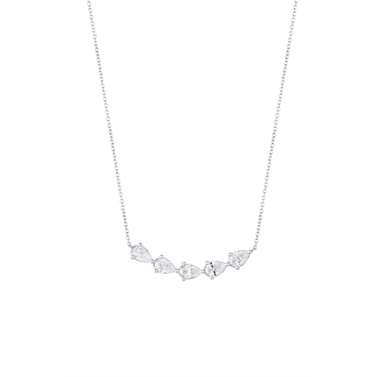 14K White Gold Curved Pear Diamond Necklace – Meierotto Jewelers