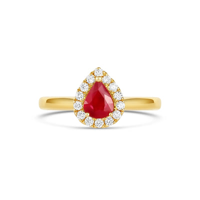 Rings Engagement Rings in Yellow Gold containing Multi-gemstone, Diamond, Ruby 433685