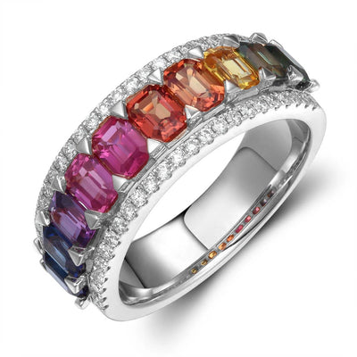 Rings Rings in White Gold containing Other, Multi-gemstone, Diamond, Sapphire 433700