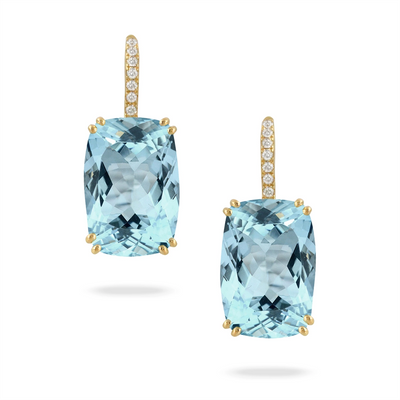 Doves Earrings in White Gold containing Blue topaz , Multi-gemstone, Diamond E10494BT