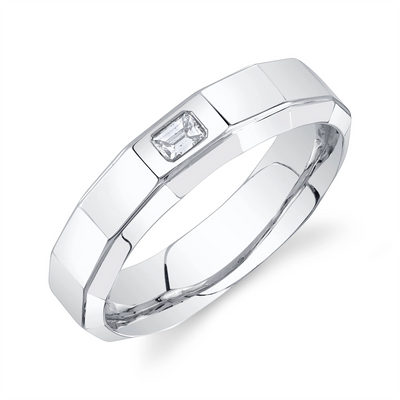 Mens Bands Rings in White Gold containing Diamond 433998