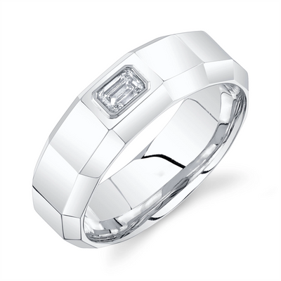 Mens Bands Rings in White Gold containing Diamond 434005